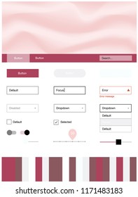 Light Pink, Red vector ui ux kit with lines, ovals. Colorful abstract illustration with gradient lines. This template you can use for landing pages.