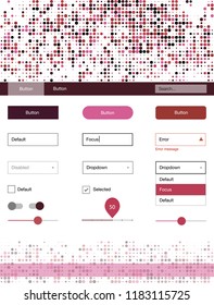 Light Pink, Red vector ui ux kit with circles. Beautiful ui ux kit with colorful dots in its header. This sample is for your landing page.