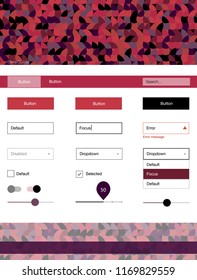 Light Pink, Red vector wireframe kit with dots. Decorative ui kit design in abstract style with colorful dots. Beautiful layout for websites, landing pages.