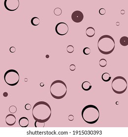 Light Pink Retro Classical Modern Style Background. Donut Bagel Bordo Vector llustration. Purple Oval Dark Pastel Minimal Ornamental Fabrics. Round Calm Black Curves Elegant Circles Art Illustration.