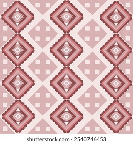 Light pink sarong embroidered with flowers geometric pattern design Perfectly blended and eye-catching in fabric. Clothes or decorations Vector illustration