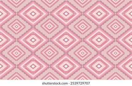 The light pink sarong pattern is designed with a geometric pattern that blends perfectly and is eye-catching in terms of textiles. clothing or decoration Vector illustration