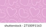 Light pink seamless pattern with outlined hearts. Ideal for cute Valentines Day prints, digital backgrounds, email templates, packaging, and soft romantic web designs