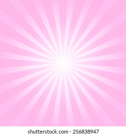 Light pink shiny starburst background. Sunburst abstract texture.Vector illustration.