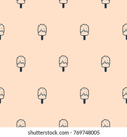 Light pink simple icon ice cream seamless vector pattern.