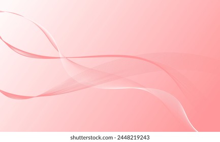 light pink smooth lines wave curves with smooth gradient abstract background