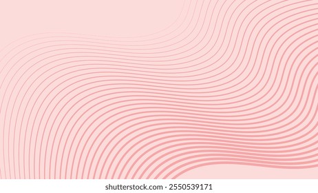 Light Pink with stripes wave lines abstract background for backdrop or presentation