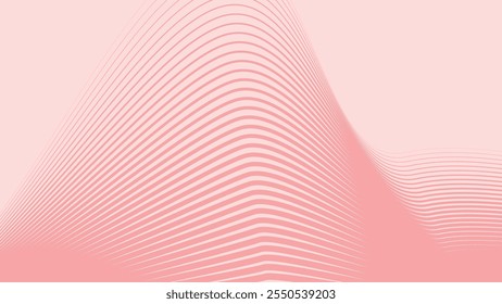 Light Pink with stripes wave lines abstract background for backdrop or presentation