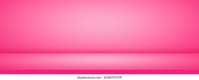 Light pink studio room. Abstract soft gradient background. 3d minimal wall for display presentation. Vector illustration