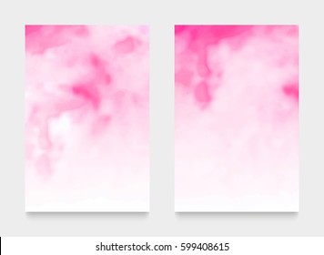 Light pink textures, abstract hand painted watercolor backgrounds, greeting card or invitation templates, vector illustration