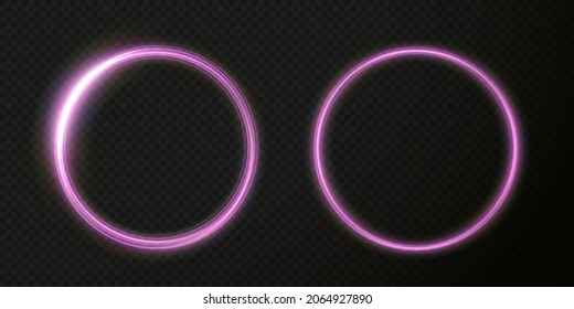 Toro rosa claro. Efecto de la luz de curva de la línea rosa. Círculo rosa luminoso. PNG Pedistal rosa claro, podio, plataforma, mesa. Vector PNG.