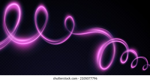 Light pink Twirl. Curve light effect of pink line. Luminous pink circle. Light pink pedistal, podium, platform, table. Vector PNG. Vector illustration