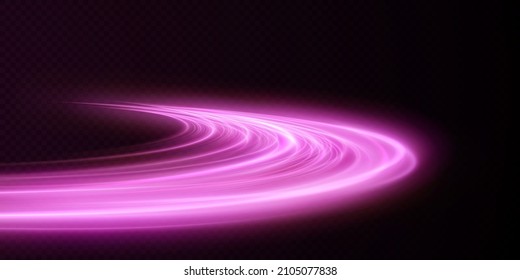 Light pink Twirl. Curve light effect of pink line. Luminous pink circle. Light pink pedistal, podium, platform, table. Vector PNG. Vector illustration