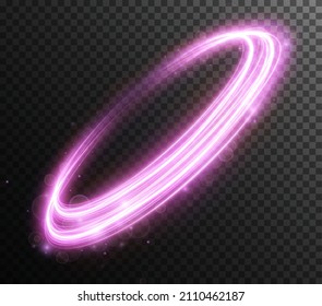 Light pink Twirl. Curve light effect of pink line. Luminous pink circle. Light pink pedistal, podium, platform, table. Vector PNG. Vector illustration