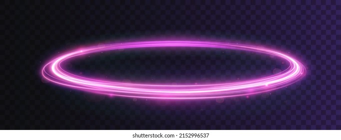 Light pink Twirl. Curve light effect of pink line. Luminous pink circle. Light pink pedistal, podium, platform, table. Vector PNG. Vector illustration