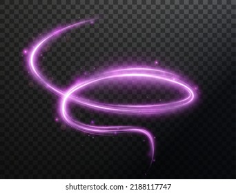 Light pink Twirl. Curve light effect of pink line. Luminous pink circle. Light pink pedistal, podium, platform, table. Vector illustration	