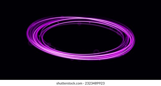Light pink Twirl. Curve light effect of pink line. Luminous pink circle. Light pink pedistal, podium, platform, table. Vector PNG. Vector illustration