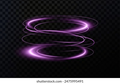 Light pink Twirl. Curve light effect of pink line. Luminous pink circle. Light pink pedistal, podium, platform, table. Vector PNG. Vector illustration	