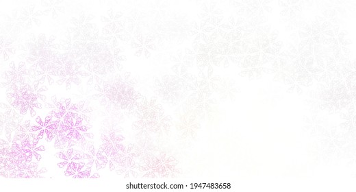 Obra de arte abstracta de vector rosa claro con hojas. Ilustración decorativa con garabatos en plantilla abstracta. Patrón para diseños de sitios web.