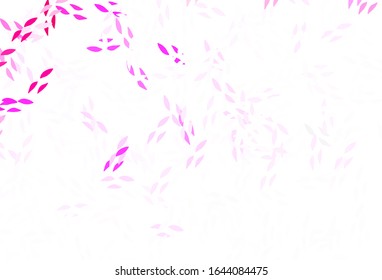 Light Pink vector abstract backdrop with leaves. Decorative illustration with doodles on abstract template. Pattern for heads of websites, designs.