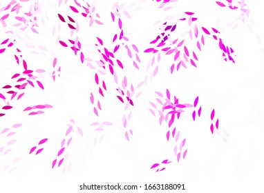 Light Pink vector abstract background with leaves. Colorful abstract illustration with leaves in doodle style. Brand new design for your business.