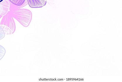 Light Pink vector abstract background with flowers Colorful illustration in doodle style with flowers. Elegant pattern for your brand book.