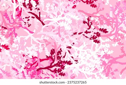 Light Pink vector abstract background with leaves, branches. Abstract illustration with leaves, branches in doodles style. Hand painted design for web, wrapping.