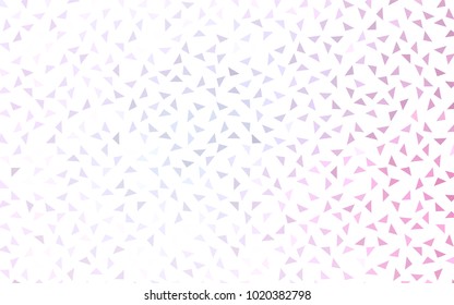 Light Pink vector abstract colorful background, which consist of triangles. Pattern with colored triangles on white background.