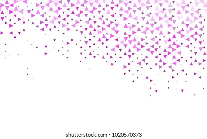 Light Pink vector abstract colorful background, which consist of triangles. Pattern with colored triangles on white background.