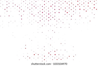 Light Pink vector abstract colorful background, which consist of triangles. Pattern with colored triangles on white background.