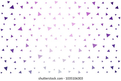 Light Pink vector abstract colorful background, which consist of triangles. Pattern with colored triangles on white background.