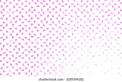 Light Pink vector abstract colorful background, which consist of triangles. Pattern with colored triangles on white background.