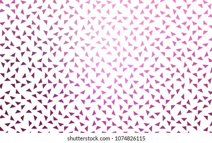 Light Pink vector abstract colorful background, which consist of triangles. Pattern with colored triangles on white background.