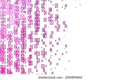 Light Pink vector abstract colorful background, which consist of triangles. Pattern with colored triangles on white background.