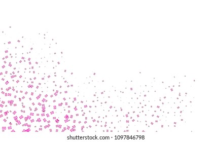 Light Pink vector abstract colorful background, which consist of triangles. Pattern with colored triangles on white background.