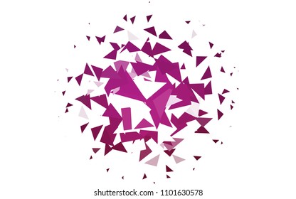Light Pink vector abstract colorful background, which consist of triangles. Pattern with colored triangles on white background.