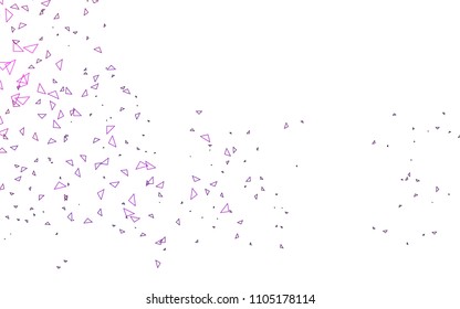 Light Pink vector abstract colorful background, which consist of triangles. Pattern with colored triangles on white background.