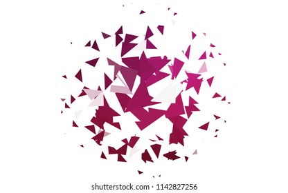 Light Pink vector abstract colorful background, which consist of triangles. Pattern with colored triangles on white background.