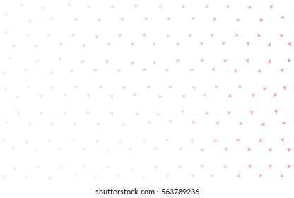 Light Pink vector abstract colorful background, which consist of triangles. Pattern with colored triangles on white background.