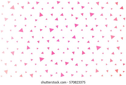 Light Pink vector abstract colorful background, which consist of triangles. Pattern with colored triangles on white background.