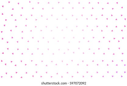 Light Pink vector abstract colorful background, which consist of triangles. Pattern with colored triangles on white background.