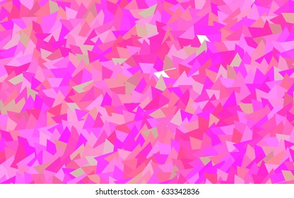 Light Pink vector abstract colorful background, which consist of triangles. Pattern with colored triangles on white background.