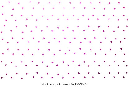 Light Pink vector abstract colorful background, which consist of triangles. Pattern with colored triangles on white background.