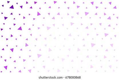 Light Pink vector abstract colorful background, which consist of triangles. Pattern with colored triangles on white background.