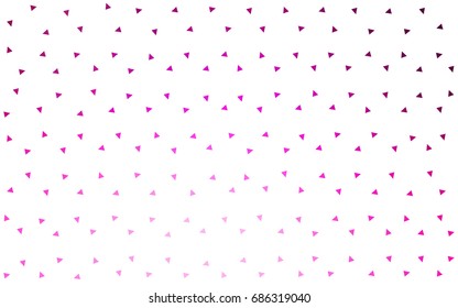 Light Pink vector abstract colorful background, which consist of triangles. Pattern with colored triangles on white background.
