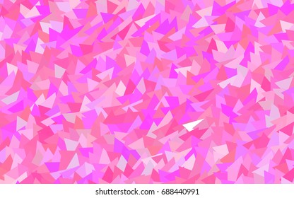 Light Pink vector abstract colorful background, which consist of triangles. Pattern with colored triangles on white background.