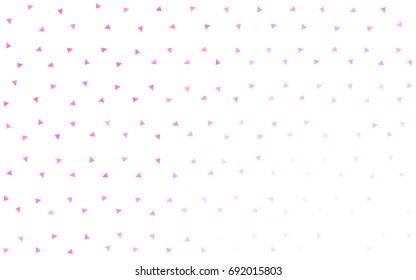 Light Pink vector abstract colorful background, which consist of triangles. Pattern with colored triangles on white background.