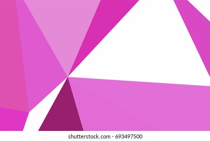 Light Pink vector abstract colorful background, which consist of triangles. Pattern with colored triangles on white background.