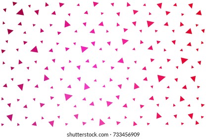 Light Pink vector abstract colorful background, which consist of triangles. Pattern with colored triangles on white background.