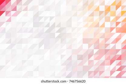Light Pink vector abstract colorful background, which consist of triangles. Pattern with colored triangles on white background.